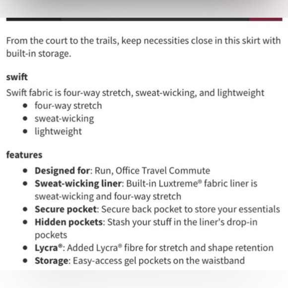 EUC Lululemon Pace Rival Seven Wonders Skirt Sz 6 - Picture 7 of 7